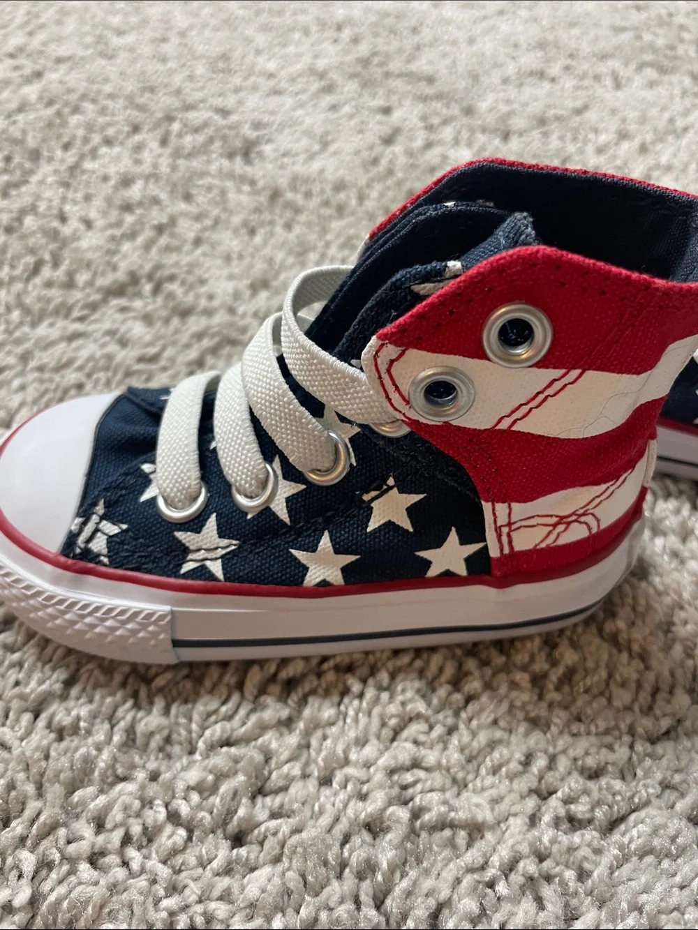 Converse Kids Red & White Striped All Star High-Tops